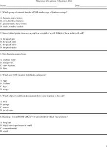 science worksheet for 5th graders
