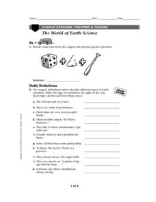 science worksheet for 8th grade