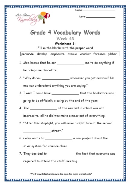 science worksheet for grade 4