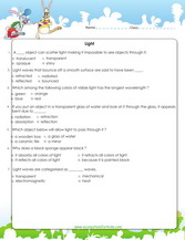science worksheet for grade 6