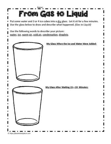 From a Gas to Liquid Experiment Worksheets