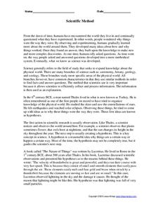 Scientific Method Worksheet for 4th - 5th Grade | Lesson Planet