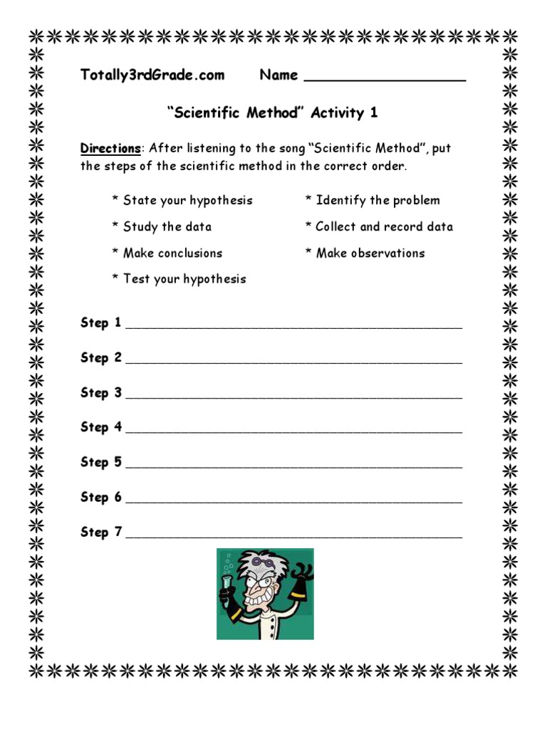 3rd Grade - Scientific Method Worksheet | PDF | Scientific Method ...