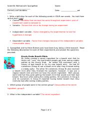 Scientific Method with SpongeBob answers - Scientific Method with ...