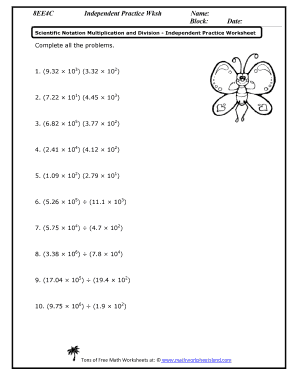Multiplying Scientific Notation Worksheet With Answers - Fill ...