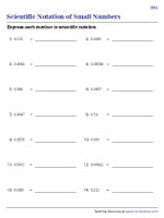 Scientific Notation Worksheets