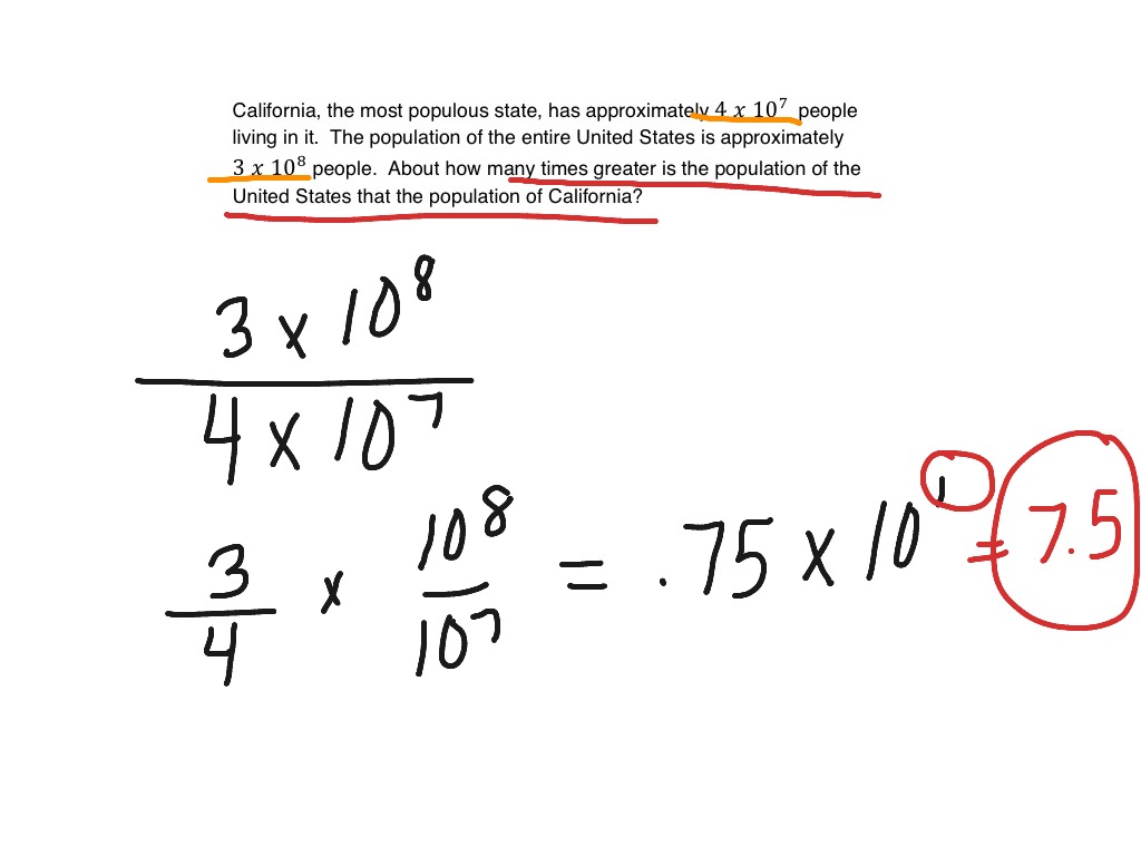 ShowMe - scientific notation word problems