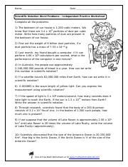 scientific notation word problems 20-21.pdf - Name Date Scientific ...