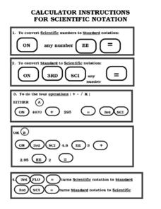 Calculator Instructions for Scientific Notation Worksheet for 7th ...