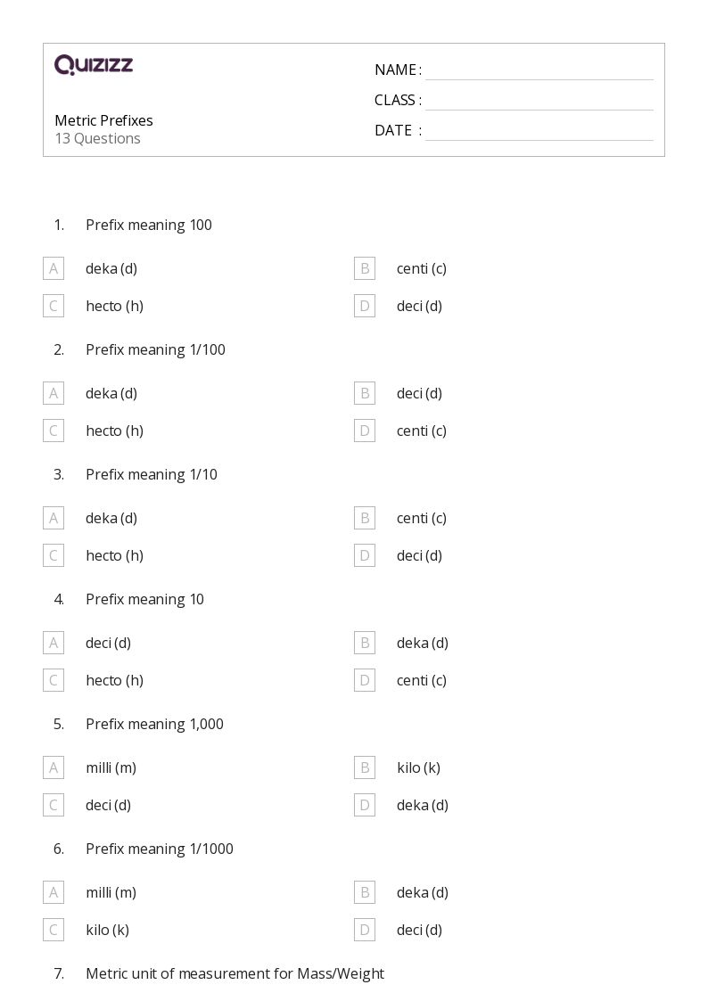 50+ Prefixes worksheets for 7th Class on Quizizz | Free &  Printable