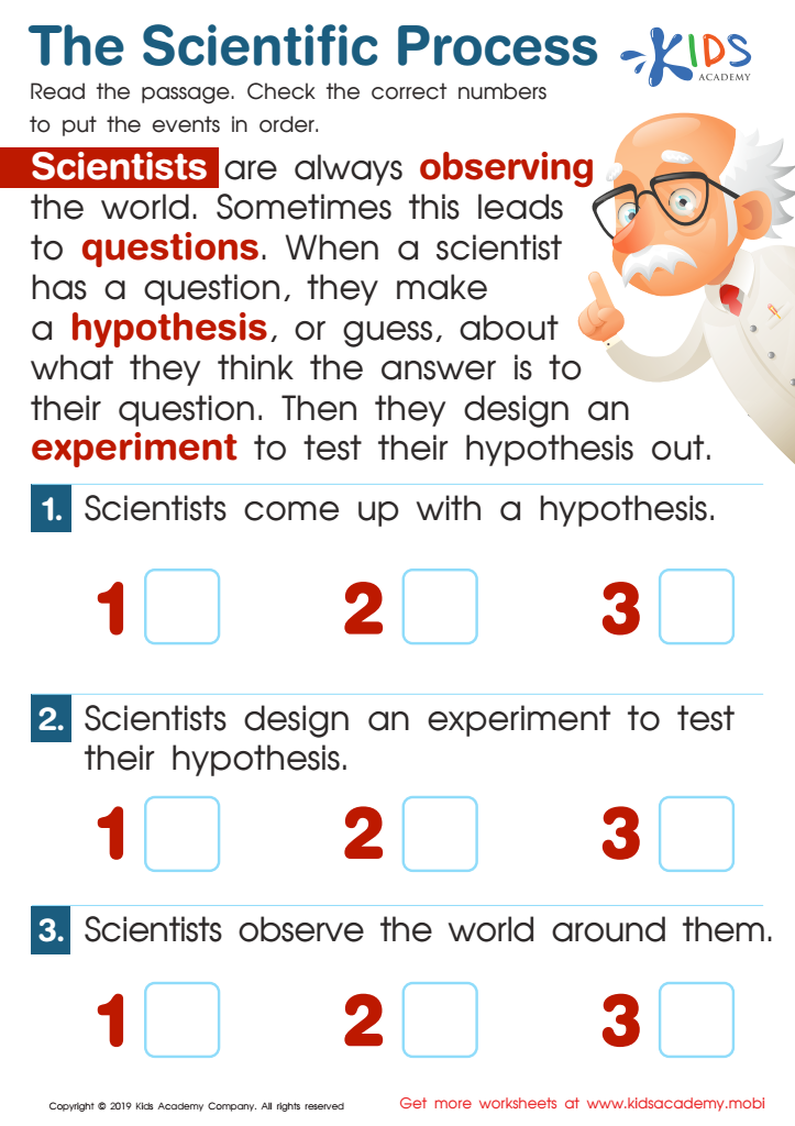 The Scientific Process Worksheet for kids