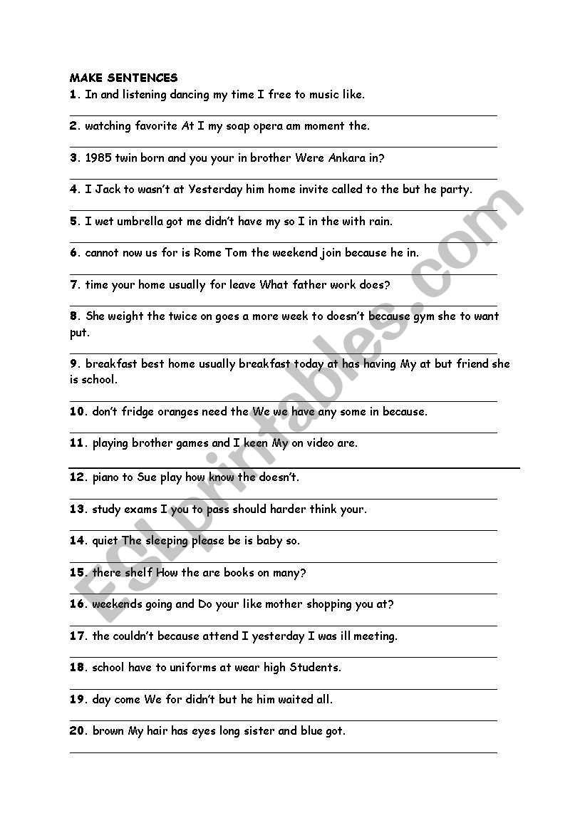 scrambled sentences