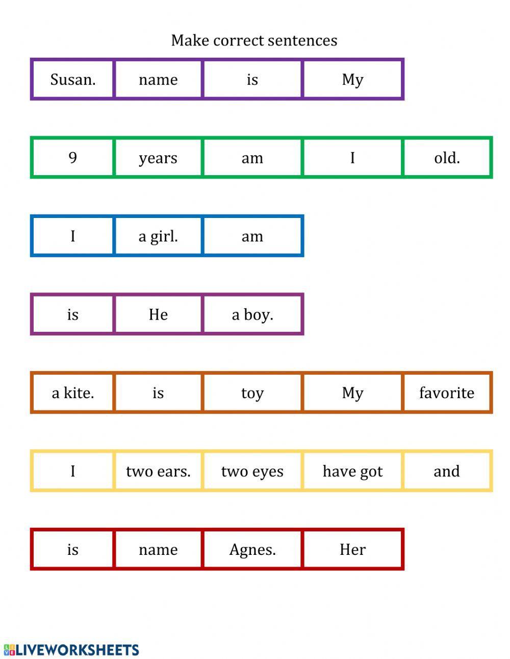 Sentence scramble | joans  