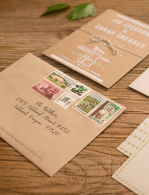 Sarah + Joes DIY Rustic Screen Printed Wedding Invitations