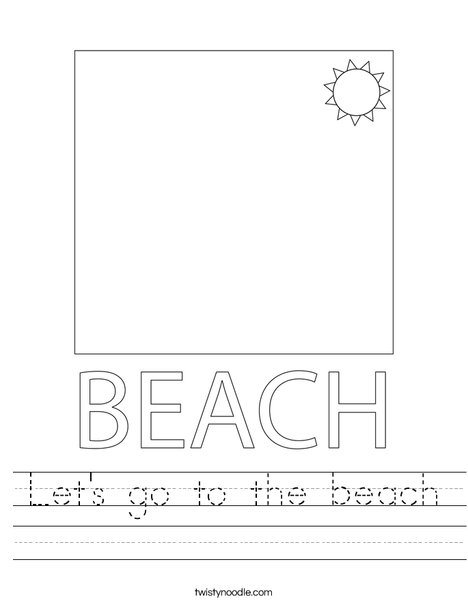 Lets go to the beach Worksheet - Twisty Noodle