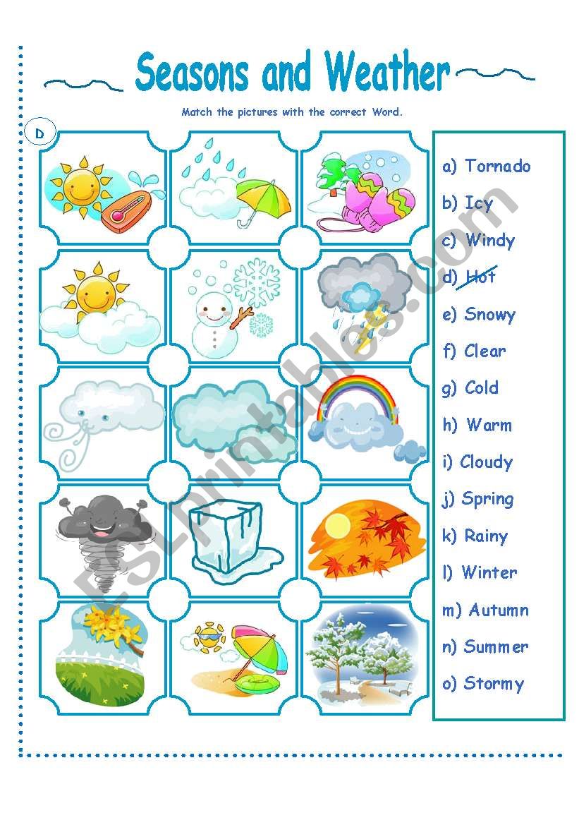 season and weather worksheet