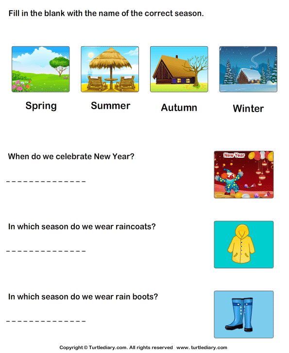 season of the year worksheet