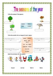 season of the year worksheet
