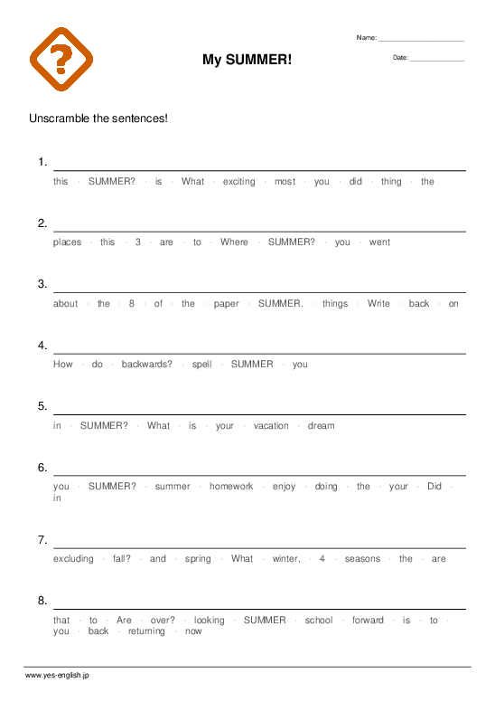 SEASONS Worksheets