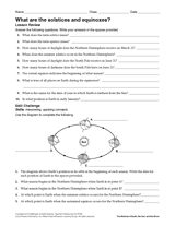 8th Grade Seasons Worksheets