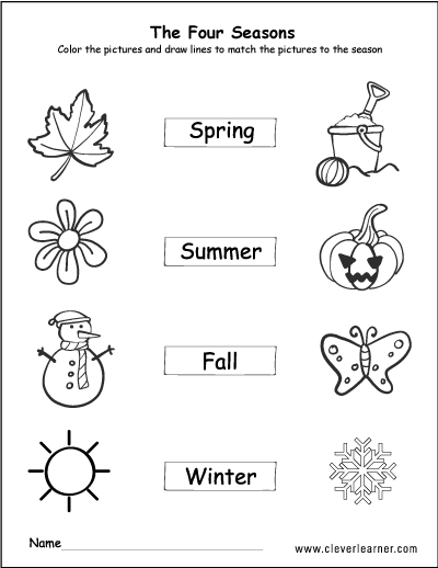 season worksheet for