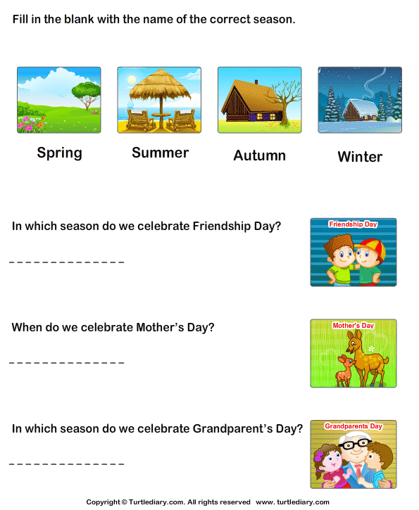 season worksheet for