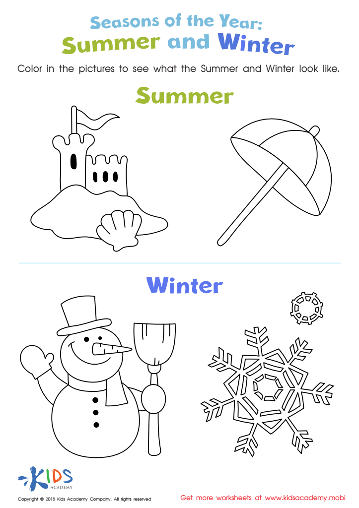 season worksheet kindergarten