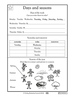seasonal worksheet for first grade