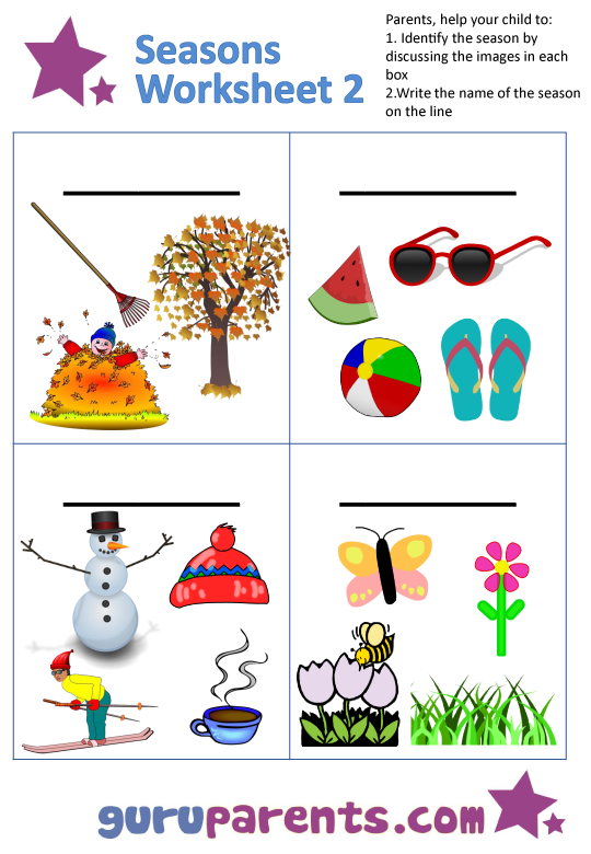 seasons of the year worksheet for kindergarten