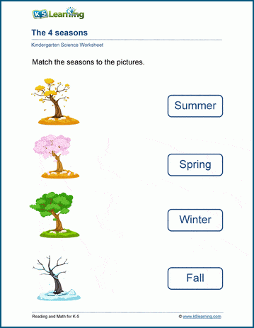 seasons of the year worksheet for kindergarten