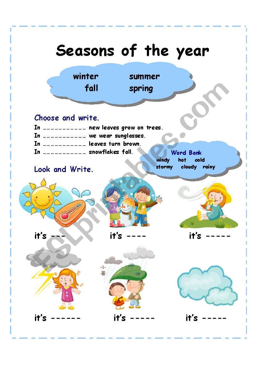 seasons of the year worksheet