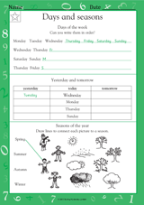 seasons worksheet for 2nd graders