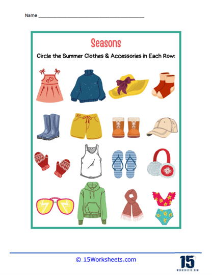 seasons worksheet for kindergarten