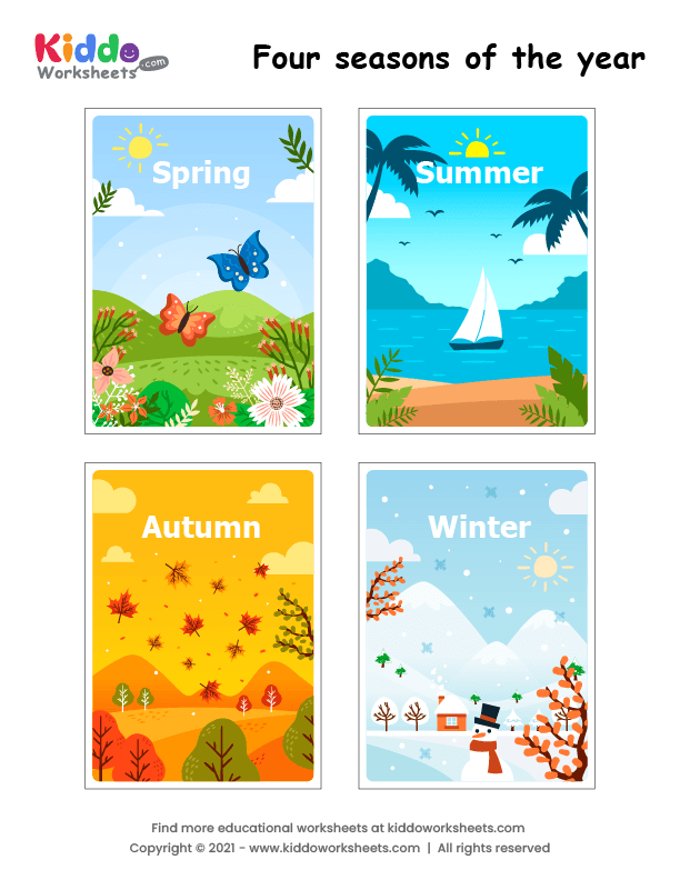 Free Printable four seasons of the year Worksheet - kiddoworksheets