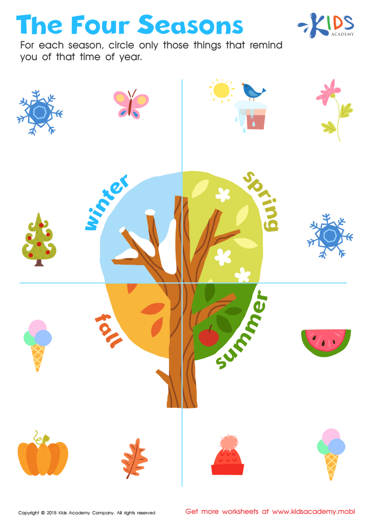 The Four Seasons Worksheet: Free Printable PDF for Kids