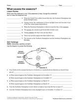 seasons worksheet middle school