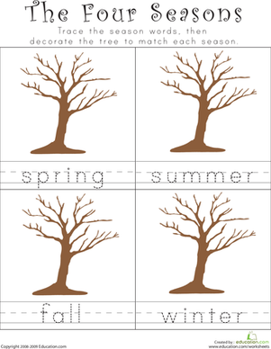 Writing the Four Seasons | Worksheet 