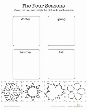 Match the Four Seasons | Interactive Worksheet 