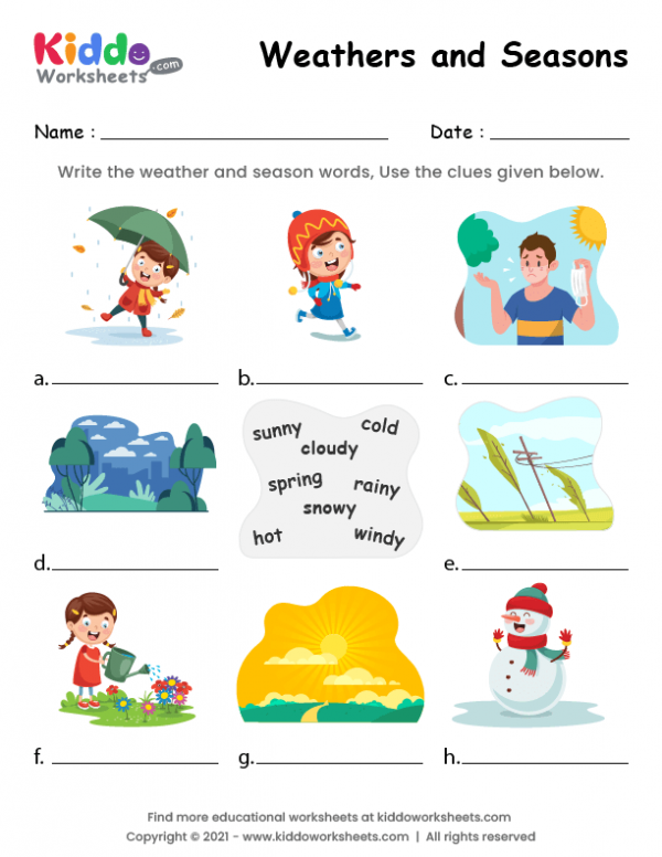 seasons worksheet temperatures by season