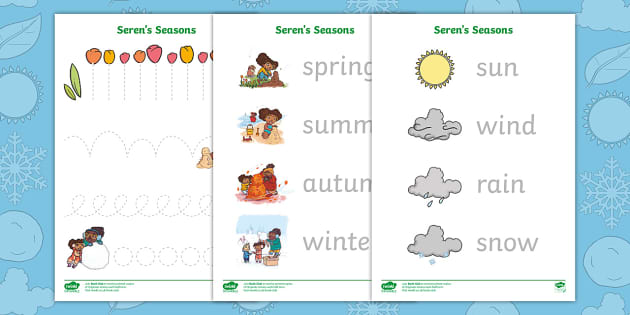 Serens Seasons: Weather and Seasons Handwriting Worksheets