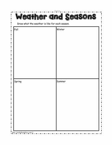 seasons worksheet temperatures by season
