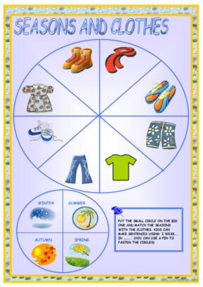 seasons worksheet the boy dress