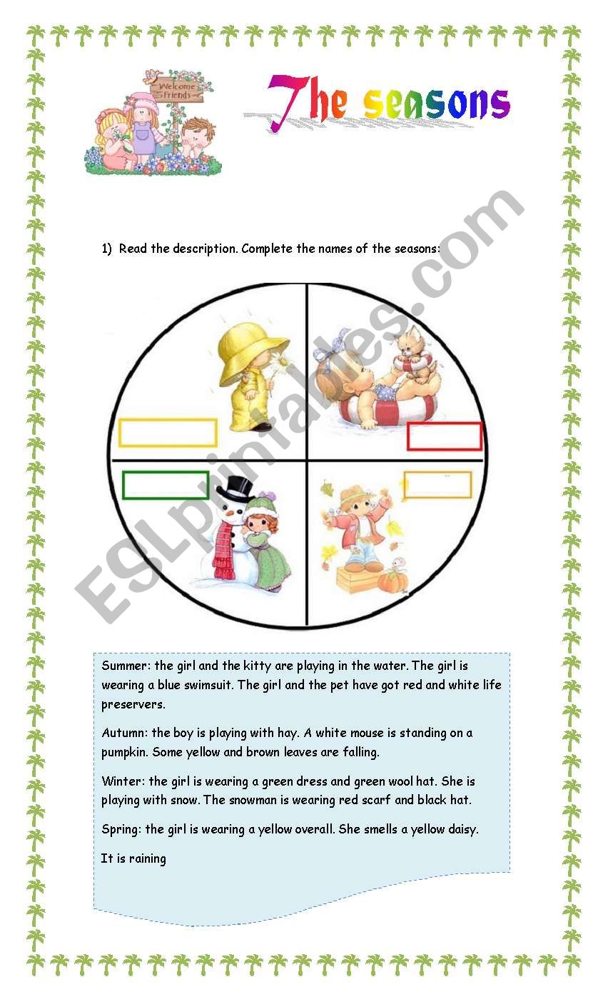 seasons worksheet the boy dress