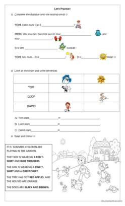 seasons worksheet the boy dress