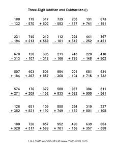 second grade addition and subtraction worksheet