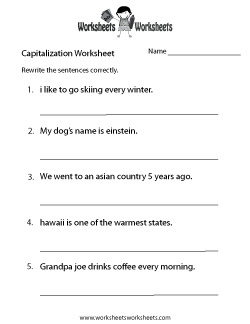 Capitalization Worksheets | Worksheets Worksheets