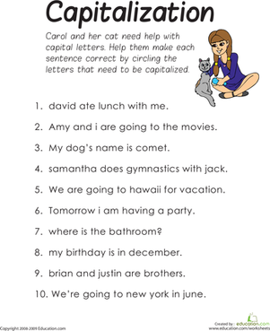 Practice Capitalization | Worksheet 