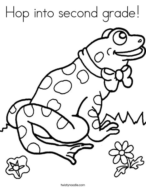 Hop into second grade Coloring Page - Twisty Noodle