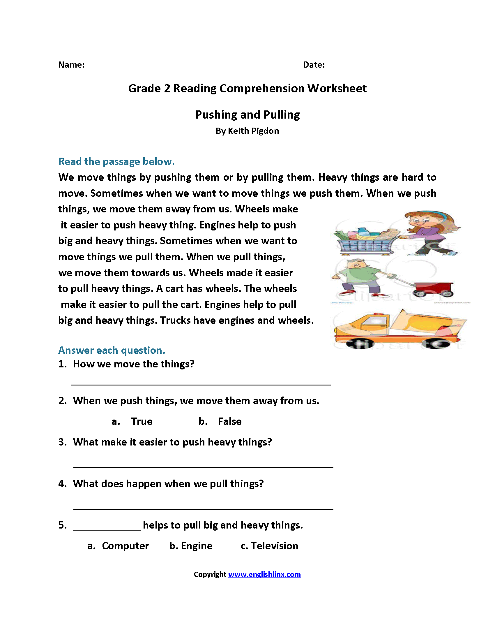 Reading Worksheets | Second Grade Reading Worksheets