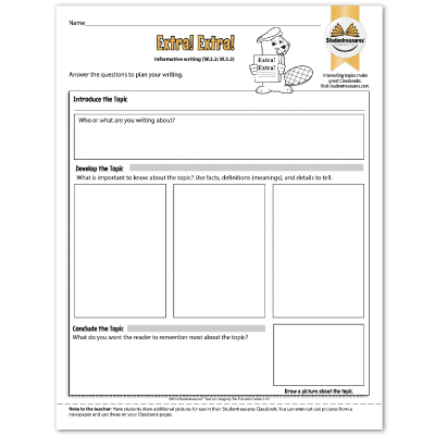 Free 2nd Grade Writing Activities | Studentreasures Publishing